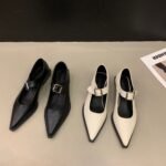 High-heeled pointed black Mary Jane women's shoes - Image 8
