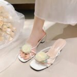 women's shoes new Chinese cheongsam high heels retro temperament purple rose slippers - Image 4
