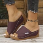 lightweight casual breathable sandals wedge heel thick bottom outdoor slippers - Image 2