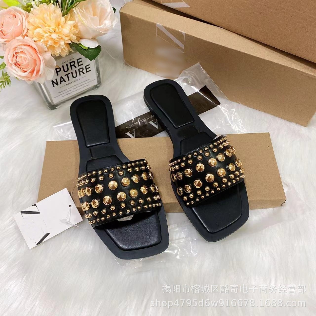 O1CN01QnL9cc1VQpjYPgDFU_!!2210956862648-0-cib outdoor wear square head women's shoes slippers - Image 1