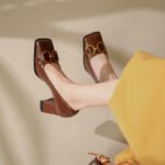 women's shoes temperament square head high heels thick heels - Image 8