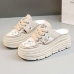 Shoes for women 2025 new thick-soled inner height-enhancing half-slippers - Image 3