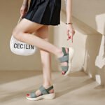 new summer soft-soled large-size beach shoes simple Velcro women's shoes