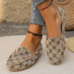 Cross-border new color matching cloth lazy flat shoes