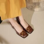 women's shoes temperament square head high heels thick heels - Image 7