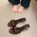 French simple leopard print flip flops - Image 5