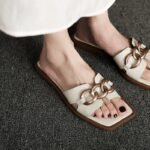 internet celebrity fashion chain flip flops flat sandals - Image 5