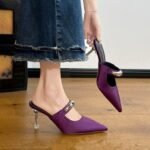 new pointed mules all-match high heels
