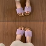 Gentle small fragrance style flat bottom open toe flip flops for women - Image 7
