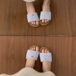 Gentle small fragrance style flat bottom open toe flip flops for women - Image 8