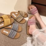 Bohemian flat-soled woven flip flops for women - Image 7