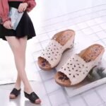 women's flower slippers sewing cross-border wedge heel large size sandal - Image 6