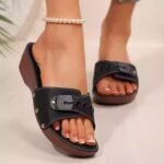 European and American foreign trade belt buckle one-line thick-soled slippers for women - Image 10
