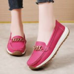 Soft-Soled Mother's Loafers Round-Toe Slip-On Shoes for Women - Image 5