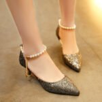 stilettos mid-heel sexy one-word buckle closed-toe sandals trend - Image 3