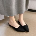 New style high-heeled slippers for spring and summer, thick-heeled, pointed-toe, half-slipper sandals for women - Image 5
