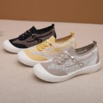 Women's Flying Weave Breathable German Training Shoes Fashion Casual Single Shoes Soft Sole Comfortable Mom Shoes - Image 4