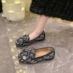 Internet Celebrity Versatile Square-Toe Soft-Soled Beanie Shoes for Women - Image 3