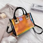 jelly laser bag pvc handbag stylish women's bag shoulder messenger bag transparent bag
