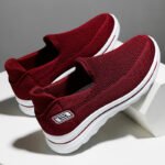 slip-on flat shoes for the elderly, non-slip soft soles, woven surface brand women's shoes - Image 8