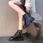 Women's Martin boots, British style, thick-soled, thin single boots - Image 9