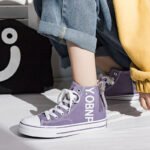 New high-top canvas shoes for women, ulzzang style, versatile white sneakers