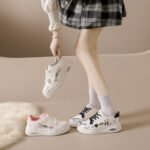 White Sneakers for Women, Thick Sole, Height Increasing, Sporty Sneakers, - Image 8