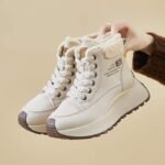 Winter High-Top Fleece-Lined Dad Shoes, New Korean Style, INS Style, Women's Sneakers - Image 7