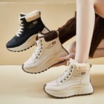 Winter High-Top Fleece-Lined Dad Shoes, New Korean Style, INS Style, Women's Sneakers - Image 2