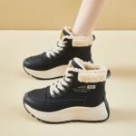 Winter High-Top Fleece-Lined Dad Shoes, New Korean Style, INS Style, Women's Sneakers - Image 5