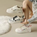 White Sneakers for Women, Thick Sole, Height Increasing, Sporty Sneakers, - Image 4