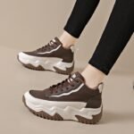 Women's High-Top Shoes, Korean Style, Versatile Thick-Soled Height-Increasing Sports Shoes