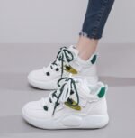 Korean style high-top white sneakers for women - Image 2