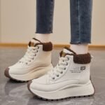 Winter High-Top Fleece-Lined Dad Shoes, New Korean Style, INS Style, Women's Sneakers