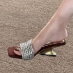 New Model with Rhinestones, Elegant with Dresses, High-Heeled Sandals - Image 7