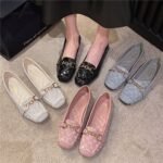 women's ladle shoes spring and autumn European and American shallow-mouth square-toed patent leather flat shoes - Image 3