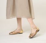 Woven Hollow Flat Toe-Cap Sandals for Women, Summer Outerwear, - Image 4