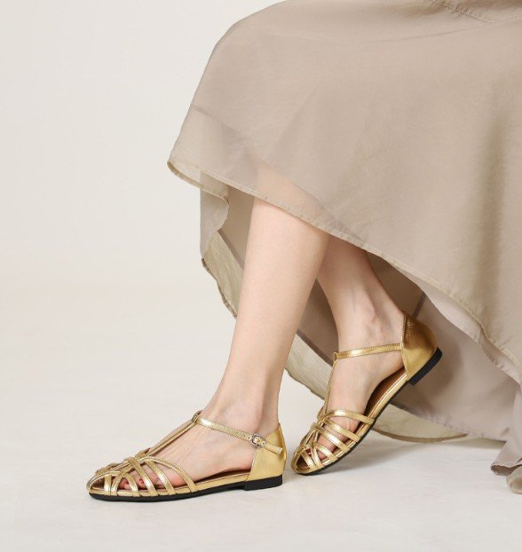 Screenshot 2026-01-24 165126 Woven Hollow Flat Toe-Cap Sandals for Women, Summer Outerwear, - Image 1