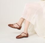 Woven Hollow Flat Toe-Cap Sandals for Women, Summer Outerwear, - Image 3