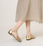 Woven Hollow Flat Toe-Cap Sandals for Women, Summer Outerwear, - Image 6