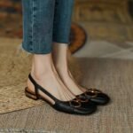 Baotou Soft Leather Sandals Women's Horsebit Buckle 2026 Summer New Retro French Flats Shoes Fairy Shoes