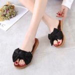 Summer Bowknot Slippers with Soft Rubber Sole for Outdoor Casual Flat Sandals Trendy