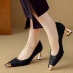 Chanel-Inspired Leopard Print Evening Shoes, Small Heel Women's Shoes
