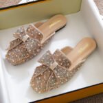 Baotou Half Slippers Women's Summer Wear Fashion Rhinestone Sandals and Slippers Flat Cyber Celebrity Lazy Shoes - Image 9