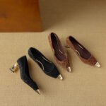 Chanel-Inspired Leopard Print Evening Shoes, Small Heel Women's Shoes - Image 2