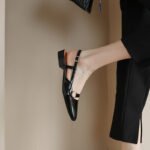 French Retro Soft Leather Thick Heel Camellia Toe Sandals Women's Summer New Low Heel All-match Hare Mary Jane Shoes - Image 10