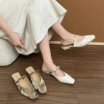 New Summer Heelless Square-Toe Mules, Toe-Toe Sandals and Slippers for Women, Summer Outer Wear, Thick-Heeled Half-Slip Shoes - Image 5