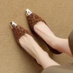 Chanel-Inspired Leopard Print Evening Shoes, Small Heel Women's Shoes - Image 3
