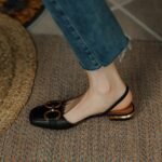 Baotou Soft Leather Sandals Women's Horsebit Buckle 2026 Summer New Retro French Flats Shoes Fairy Shoes - Image 4