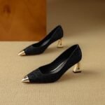 Chanel-Inspired Leopard Print Evening Shoes, Small Heel Women's Shoes - Image 5